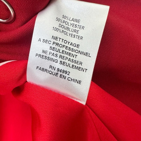 NWT Jonathan Simkhai Snap-detailed Red Wool Blazer - Picture 13 of 13